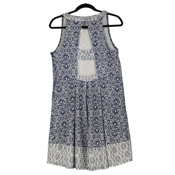 Xhilaration Knit Dress Womens Large Blue White Cut Out Back Stretch Blend - Picture 6 of 9